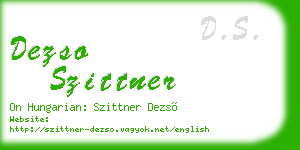 dezso szittner business card