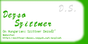 dezso szittner business card